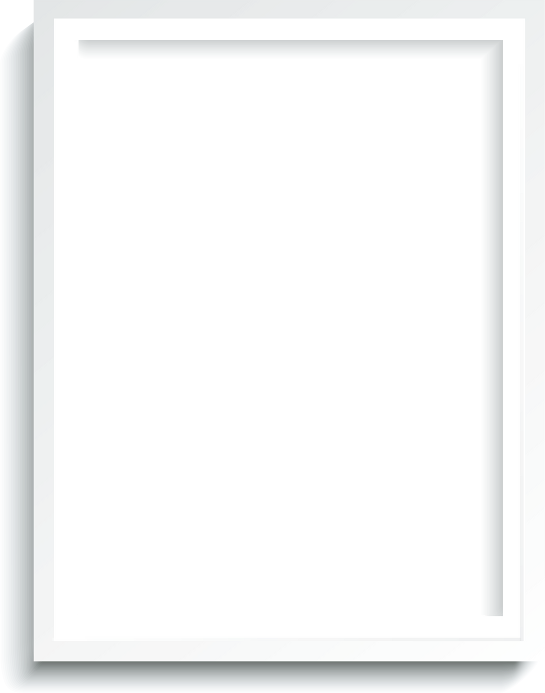 isolated white picture frame